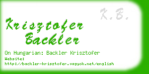 krisztofer backler business card